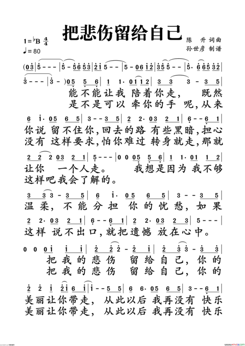 把悲伤留给自己歌词？原唱把悲伤留给自己歌词？