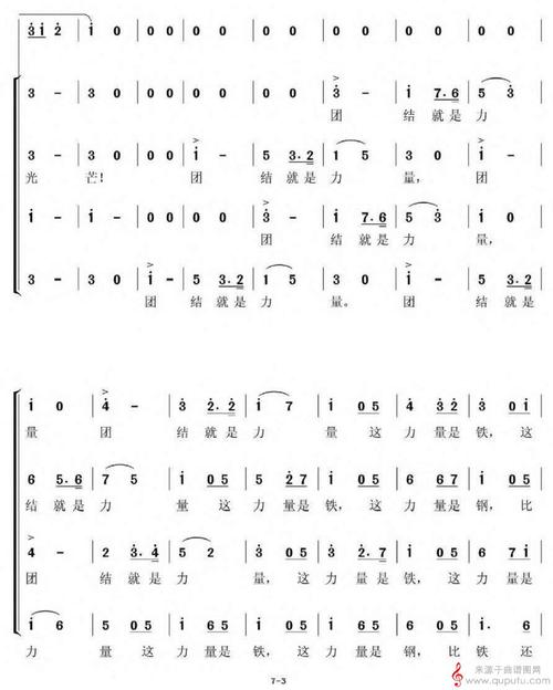 团结就是力量简谱，团结就是力量简谱完整版歌词？