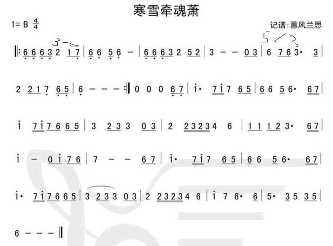 雪花神剑曲谱，雪花神剑曲谱6孔萧笛