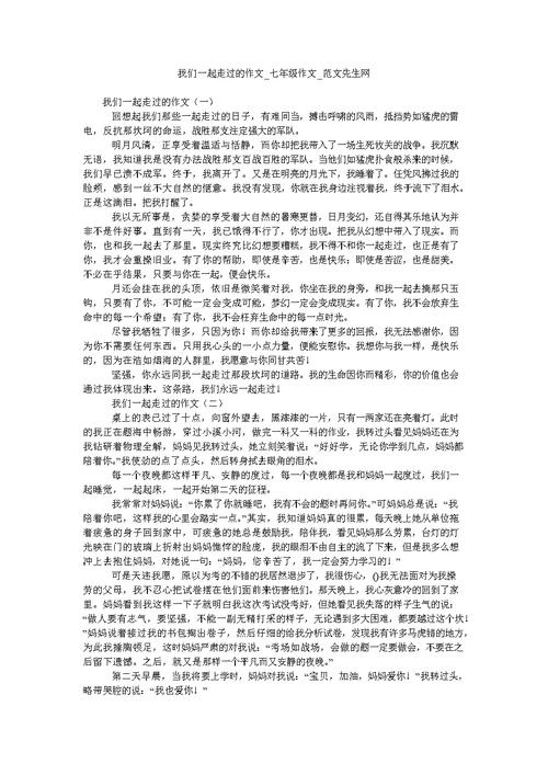 我们一起走，我们一起走过的时光作文600字？